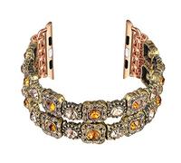 CZKE Bracelet de montre Femme pour Apple Watch Band 38mm 40mm 42mm 44mm Bracelet De Luxe fabriqué à la main par bracelet en cristal pour i-watch série 7 6 5 4 3 2 SE (Color : Yellow, Taille : 45MM)