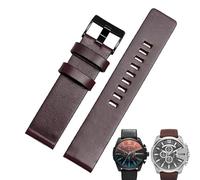 CZKE Bracelet en cuir de vache pour bracelet de montre DIESEL DZ7312 | DZ4323 | DZ7257 avec boucle à ardillon en acier inoxydable Bracelet 24 26 27 28 30mm plat, 26mm, Agate
