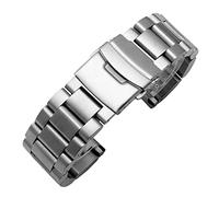 CZKE Solide épaississant 5,5 mm grande taille bracelets en acier inoxydable argent noir 22 mm 24 mm 26 mm bracelet de montre en métal mat montre-bracelet (couleur : argent, taille : 22 mm)