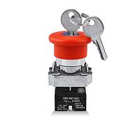 CZKE XB2-BS142 XB2-BS442 XB2-BS542 1NC CLÉ d'urgence d'urgence Stock Point Bouton Push Switch 2 Position Verrouillage 22MM Bouton de tête de Champignon (Color : XB2-BS142)