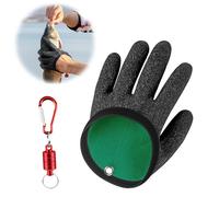 CZlinOduMMX Gant de Pêche Anti Coupure Magnétique Carnassier Imperméable pour Pêcheur et Chasseur Extérieur (Main Gauche)