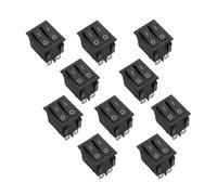 CZMDKEXM 10PCS 2D6P-BLACK 31x25mm KCD8 16A 250V 20A 125V Double Light Switch Rocker Switch KCD6 Boat Power Switch