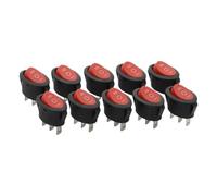 CZMDKEXM 10Pcs 3D3P-RED KCD1 Oval Rocker Switch 10A Power Switch 6A 250V 10A 125V on-Off-on