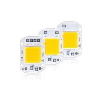 CZMDKEXM 3pcs Real Power 220V 110V COB LED Chip 50W 30W 20W Smart IC COB Diode LED Beads DIY Spotlight Floodlight F6040 Not Need Driver(20w f6040,220V_Warm White)