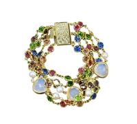 CZMDKEXM 5 Rows Crystal Rosary Chain Bracelet Beaded Jewelry Fashion Lady Jewelry Gifts