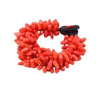 CZMDKEXM 8" 5 Strands Orange Coral Bracelet For Women