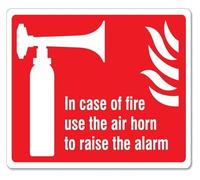 CZMDKEXM Air Horn Fire Warning Device Metal Tin Sign 12x8 Inch