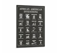 CZMDKEXM Black History Poster - African American Inventors and Inventions, Educational & Inspirational Wall Art for Classroom, Home(Unframed,16x24inch(40x60cm))