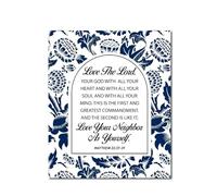 CZMDKEXM Christian Home Decor, Love The Lord Bible Verse Canvas Wall Art with Floral Design, Inspirational Gift for Believers(Unframed,08x12inch(20x30cm))