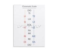 CZMDKEXM Chromatic Scale Solfege Poster Music Theory Educational Wall-Art Canvas Print for Classroom Studio or Home Decor(Framed,12x18inch(30x45cm))