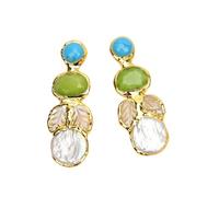CZMDKEXM Freshwater Cultured White Coin Pearl Shell Leaf Green Jade Stud Earrings For Lady Jewelry Gifts