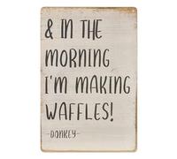 CZMDKEXM Funny Breakfast Metal Tin Sign Waffles First Kitchen Quote Wall Decor for Home Cafe Diner Metal Plaque 8 X 12 in