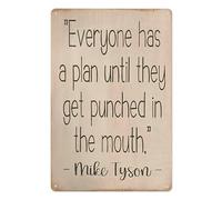 CZMDKEXM Funny Metal Tin Sign Everyone Has a Plan Until Reality Hits Humorous Quote Wall Decor for Office Gym Man Cave 8 X 12 inch