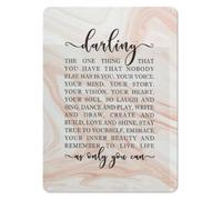 CZMDKEXM Inspirational Quote Metal Sign Darling The One Thing You Have That Nobody Else Has Is Gift For Daughter Girls Room Wall-Art 8 X 12 inch
