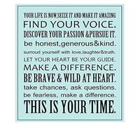 CZMDKEXM Inspirational Wall-Art Motivational Phrases Posters Prints Your Life is Now Seize It Make It Amazing This is Time Home Decor Sign(Framed,16x24inch(40x60cm))