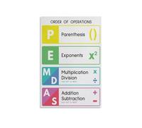 CZMDKEXM Minimalist Math Guide, PEMDAS Order of Operations, Simple Rules Poster for Modern Classroom or Home Study Space(Framed,08x12inch(20x30cm))