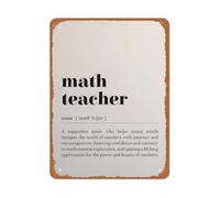 CZMDKEXM Minimalist Typography Metal Sign Math Teacher Definition Quote Modern Decor for School Study Room 8 X 12 in