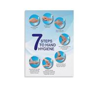 CZMDKEXM Proper Hand Washing Steps Metal Sign Hygiene Guide Educational Health Chart for Kitchen Clinic Office 8 X 12 in