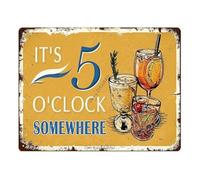 CZMDKEXM Retro Beach Bar Decor Metal Tin Sign Its 5 Oclock Somewhere Vintage Wall for Patio Poolside Cabana Home 8 X 12 inch