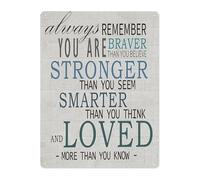 CZMDKEXM Rustic Inspirational Wall Decor Braver Stronger Smarter Loved Quote Metal Tin Sign for Home Study Classroom 8 X 12 in