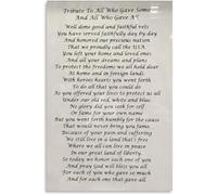 CZMDKEXM Veterans Tribute Poem Remember Poster Patriotic Decor Classroom Office Home Memorial Day Canvas Print(Unframed,12x18inch(30x45cm))