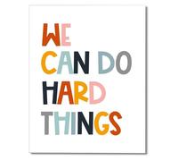 CZMDKEXM We Can Do Hard Things Motivational Poster Daily Affirmations for Elementary School Decor(Framed,12x18inch(30x45cm))