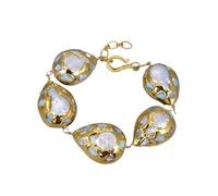 CZMDKEXM White Pearl Teardrop Blue Bracelet 9" For Women