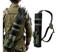 CZMYCBG Carquois Léger pour Le Dos et la Hanche, Support à Double Usage avec Bandoulière et Clip de Ceinture, pour la Chasse à l'arc, Le Tir sur Cible et Le Tir en Pleine Nature(Green)