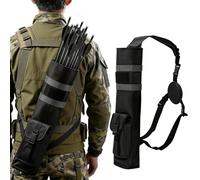 CZMYCBG Carquois Léger pour Le Dos et la Hanche, Support à Double Usage avec Bandoulière et Clip de Ceinture, pour la Chasse à l'arc, Le Tir sur Cible et Le Tir en Pleine Nature(Black)