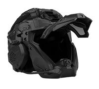 CZMYCBG Casque Tactique Multicam Airsoft Paintball avec Masque de Protection intégral Casque HD intégré et Ventilateur Anti-buée Équipement Militaire extérieur réglable,Noir