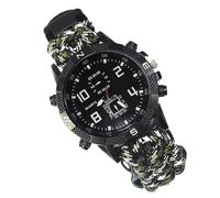 CZMYCBG d'alpinisme Boussole Montre de Survie d'urgence Extérieure Multifonction Lampe de Poche à Lumière Violette Montre d'alpinisme Boussole(GW-CP)