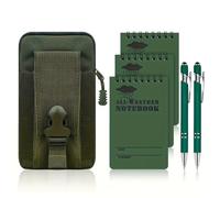 CZMYCBG Lot de 6 Carnets Imperméables, Bloc-Notes 3×5 Pouces Résistant Aux Intempéries avec Stylo Anti-Vent et Sac de Rangement, pour Les Activités de Plein Air, Les Fournitures Scolaires(Green)