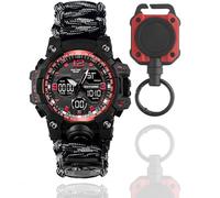 CZMYCBG Militaire pour Homme, analogique et numérique, Montre de Sport, étanche à LED avec chronomètre numérique de Luxe décontractée, Wristwatch(Red)