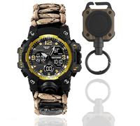 CZMYCBG Militaire pour Homme, analogique et numérique, Montre de Sport, étanche à LED avec chronomètre numérique de Luxe décontractée, Wristwatch(Brown)