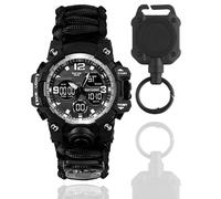 CZMYCBG Militaire pour Homme, analogique et numérique, Montre de Sport, étanche à LED avec chronomètre numérique de Luxe décontractée, Wristwatch(Black)