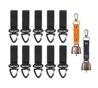 CZMYCBG Porte-clés À Mousqueton pour Ceinture de Service, Clip Molle, Porte-clés Crochet et Boucle Détachables, avec 2 Clochettes d'ours(Black)