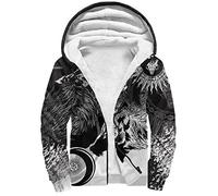 CZMYCBG Unisexe Viking Wolf Tattoo Pattern Hoodies, 3D Printed Fleece Pull Sweatshirts Hooded Coat Gift,Fleece,M