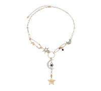 CZMZHFC Collier à breloques doré pour femme - Pendentif bohème, soleil, lune et étoile, style trombone, cadeau d'anniversaire et de Noël