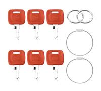 CZMZHFC Lot de 10 clés - 6 clés, 2 anneaux de clés et 2 anneaux de corde en acier | Clés d'allumage de rechange RE183935 & RE71557 pour tracteurs 110TLB, 2032R, 2038R, 5320 et plus encore