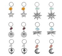 CZMZHFC Lot de 12 anneaux tressés tribaux en argent style bohème, décorations d'inspiration africaine, breloques en métal pour tresses, dreadlocks vintage pour femmes