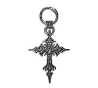 CZMZHFC Porte-clés en forme de croix gothique pour homme et femme, style vintage, motif tête de mort, style gothique, emo, punk, grunge, Y2K, accessoire d'Halloween et cadeau de Noël pour homme et