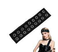 CZMZHFC Y2K Bandeau élastique à œillets ajourés pour femme - Style punk, grunge - Accessoires de cheveux extensibles et décontractés pour femmes (noir 2, 1 pièce)