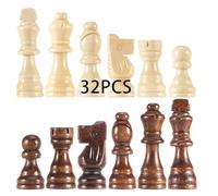 CZNBZIU 32Pcs Pieces Echecs Bois De Tournoi - Fait À La Main Piece Echec Staunton dans Une en Acajou - Hauteur du Roi Mm