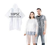 CZNBZIU Ponchos Imperméables Jetables, Lot De, Cirés Avec Capuche, Contre La Pluie, Randonnée, Unisexe, Transparents