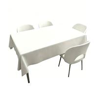 Cznlnzc Nappe PVC rectangulaire imperméable Anti-Taches Effet Lin, Nappe Lavable Facile à Nettoyer pour Salle à Manger Cuisine Jardin Pique-Nique，Plus Lisse après Repassage (Color-A,140x200cm)