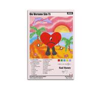 CZOURPVU Bad Bunny Poster décoratif sur toile pour chambre à coucher - Motif musique latine - 40 x 60 cm