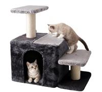 Czoynife Escaliers d'intérieur pour chats, échelles d'intérieur pour chat pour lit haut pour les articulations de l'animal de compagnie, peluche douce, 1 niche pour chat, griffoir en sisal