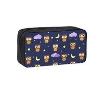 Czqdp Trousse à Crayons Simple et spacieuse en Polyester, Pochette cosmétique Portable avec Fermeture éclair, Motif Hibou.