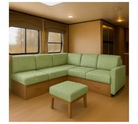 CZQGLYM Housse Coussin Caravane Nouvelles Velours Jacquard épais en Relief avec 4 Sangles élastiques,pour Camping-Car,Banquette,Salon intérieur,dinette,Multi-Tailles (Green,W: 20-35CM,D:50-65CM)