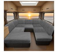 CZQGLYM Housses de Coussin très Extensibles pour Caravane Résistante Tissu Jacquard Antidérapant Housse Banquette Camping-Car pour canapé de Camping-Car Ou Intérieur (Dark Grey,W 20-35cm,D50-65cm)
